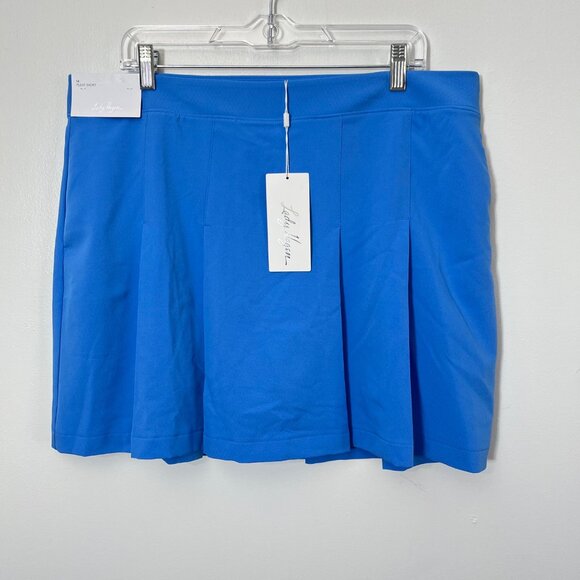 Lady Hagen Womens Off The Races 17" Pleat Skort Preppy‎ Blue Size 14 NWT - Picture 1 of 4